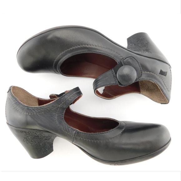 CAMPER Black Mary Jane Floral Detail Heel Pumps 39 - Picture 4 of 8